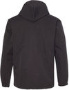 Am image of a Custom Independent Trading Co Hooded Water Resistant Windbreaker Jacket in Black!