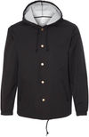 Am image of a Custom Independent Trading Co Hooded Water Resistant Windbreaker Jacket in Black!