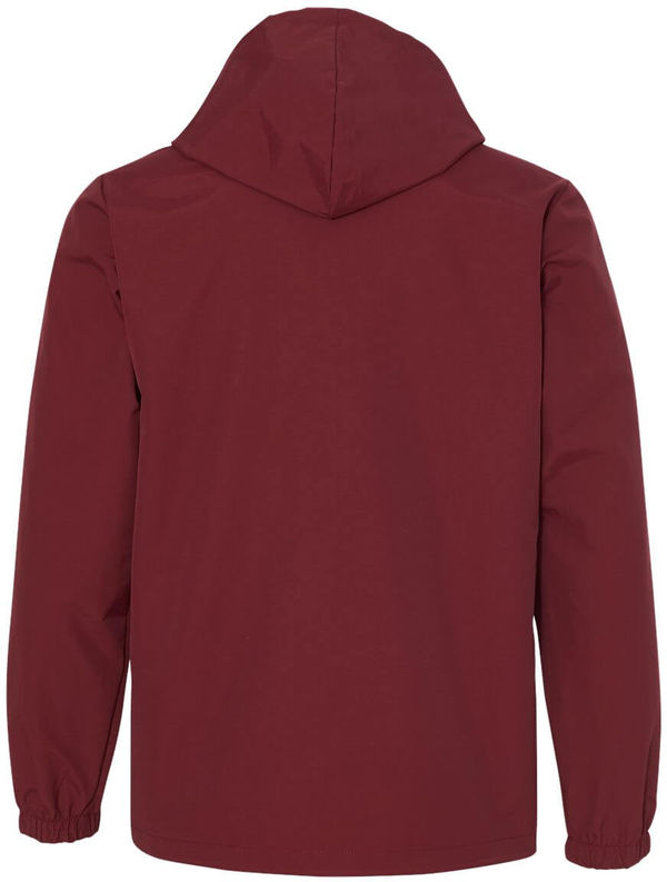 Am image of a Custom Independent Trading Co Hooded Water Resistant Windbreaker Jacket in Cardinal!