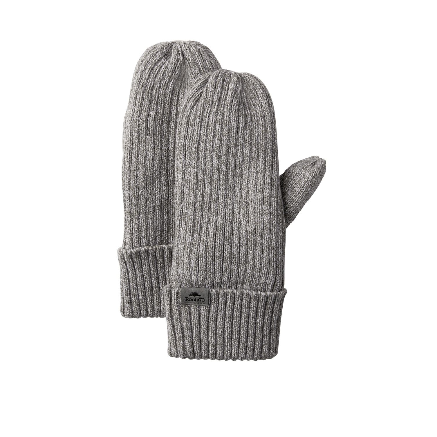 Roots73 Woodland Knit Mitts in Grey Mix