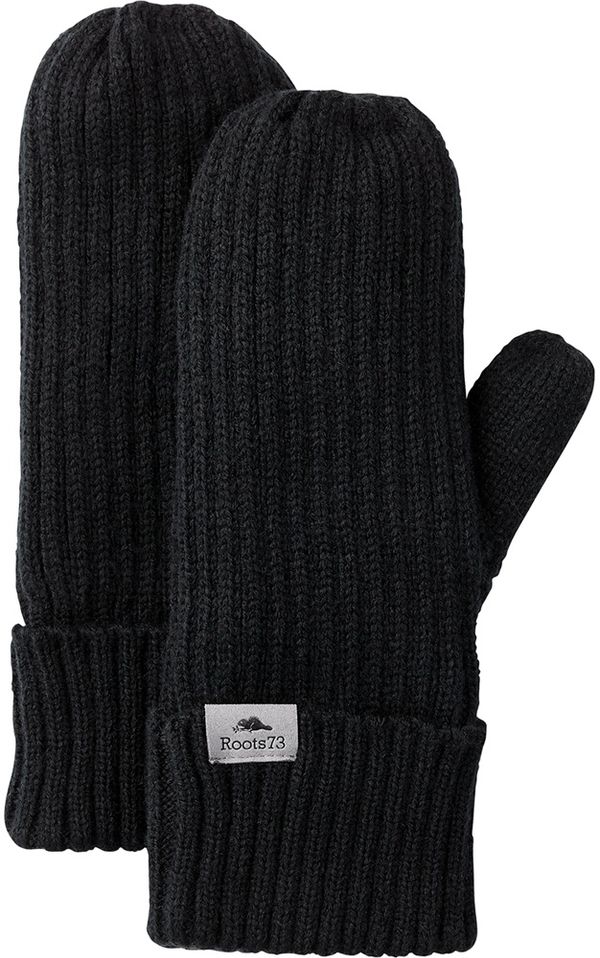Am image of a Custom Roots73 Woodland Knit Mitts in Black!