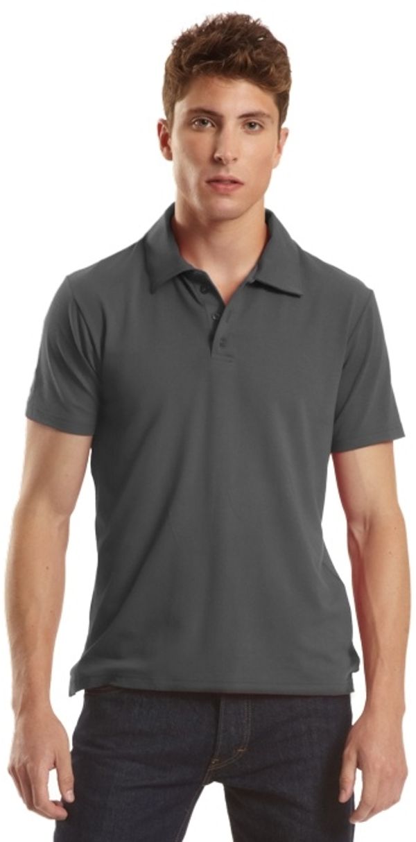 Am image of a Custom Jerico Bamboo Stretch Polo in Charcoal!
