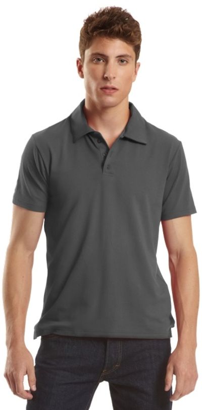 Am image of a Custom Jerico Bamboo Stretch Polo in Charcoal!
