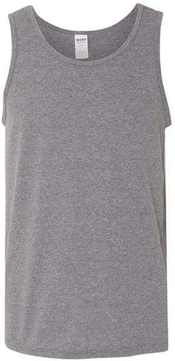 Am image of a Custom Gildan Heavy Cotton Tank Top in Graphite Heather!