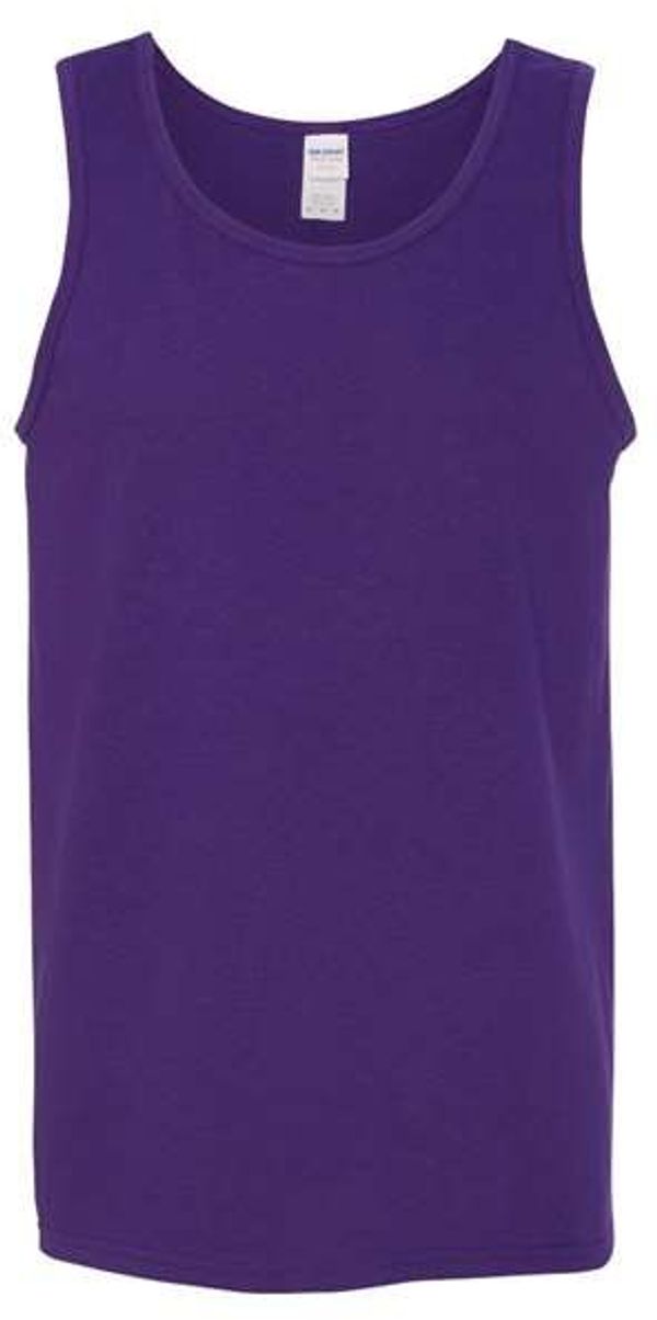 Am image of a Custom Gildan Heavy Cotton Tank Top in Purple!