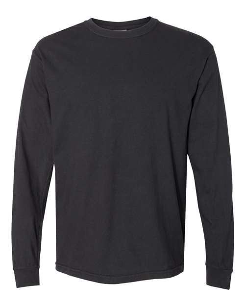 Comfort Colors Garment Dyed Heavyweight Long Sleeve T Shirt in Black