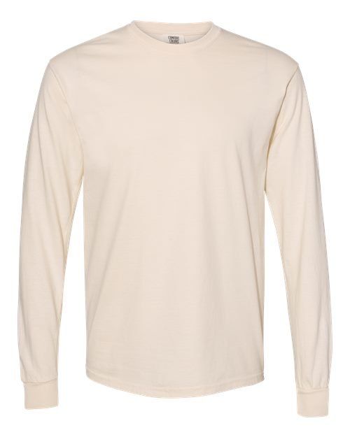 Comfort Colors Garment Dyed Heavyweight Long Sleeve T Shirt in Ivory