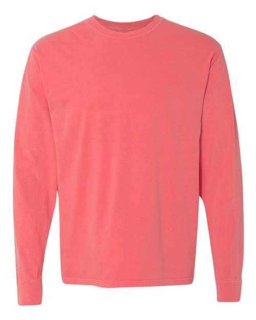 Comfort Colors Garment Dyed Heavyweight Long Sleeve T Shirt in Watermelon