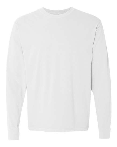 Comfort Colors Garment Dyed Heavyweight Long Sleeve T Shirt in White