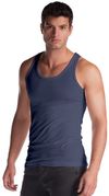 Am image of a Custom Jerico Unisex Bamboo Tank Top in Midnight Blue!