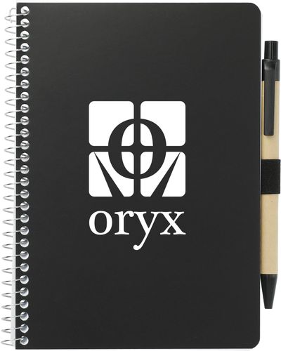 An image of a Custom 5” x 7” FSC® Mix Spiral Notebook with Pen!