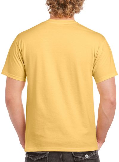 Am image of a Custom GILDAN Heavy Cotton TShirt in Yellow Haze!