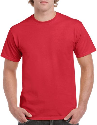 Am image of a Custom GILDAN Heavy Cotton TShirt in Red!