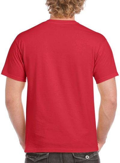 Am image of a Custom GILDAN Heavy Cotton TShirt in Red!