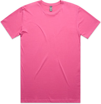 Am image of a Custom AS Colours Men's Staple Tee in Charity Pink!
