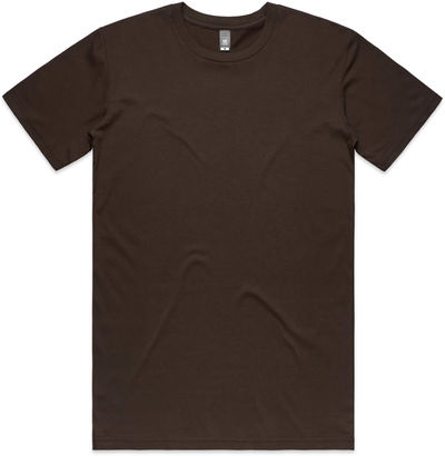 Am image of a Custom AS Colours Men's Staple Tee in Dark Chocolate!