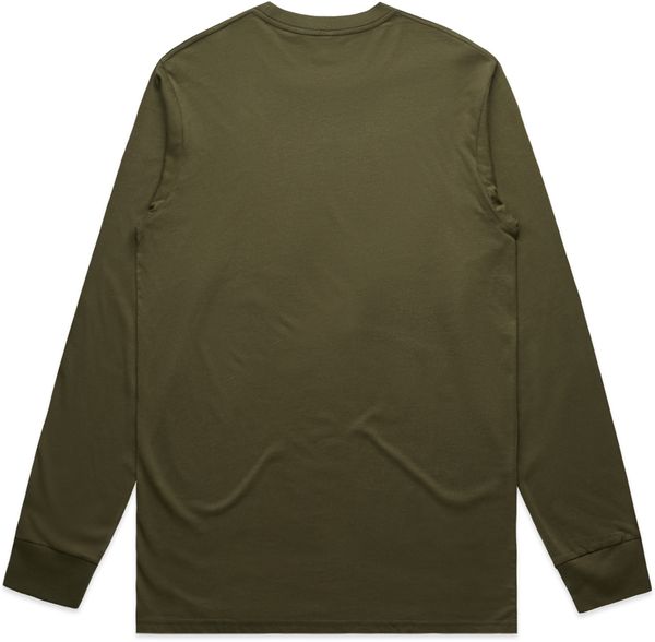 Am image of a Custom AS Colour Mens Staple Long Sleeve Tee in Army!