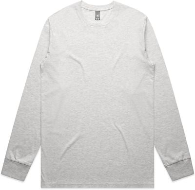 Am image of a Custom AS Colour Mens Staple Long Sleeve Tee in Ash Heather!
