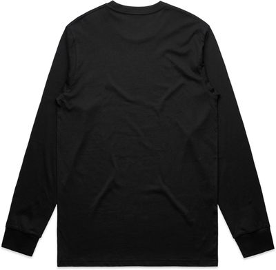 Am image of a Custom AS Colour Mens Staple Long Sleeve Tee in Black!