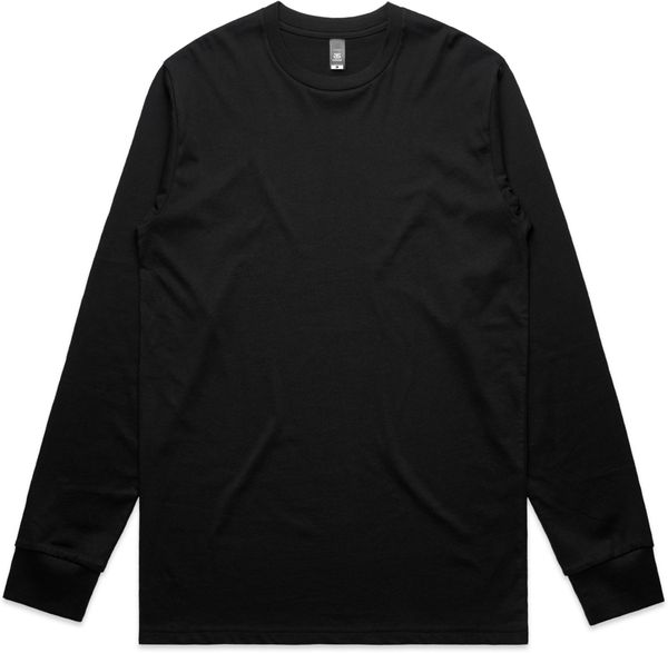 Am image of a Custom AS Colour Mens Staple Long Sleeve Tee in Black!
