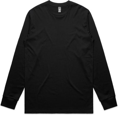 Am image of a Custom AS Colour Mens Staple Long Sleeve Tee in Black!