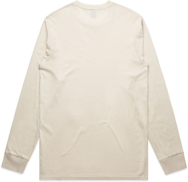 Am image of a Custom AS Colour Mens Staple Long Sleeve Tee in Ecru!