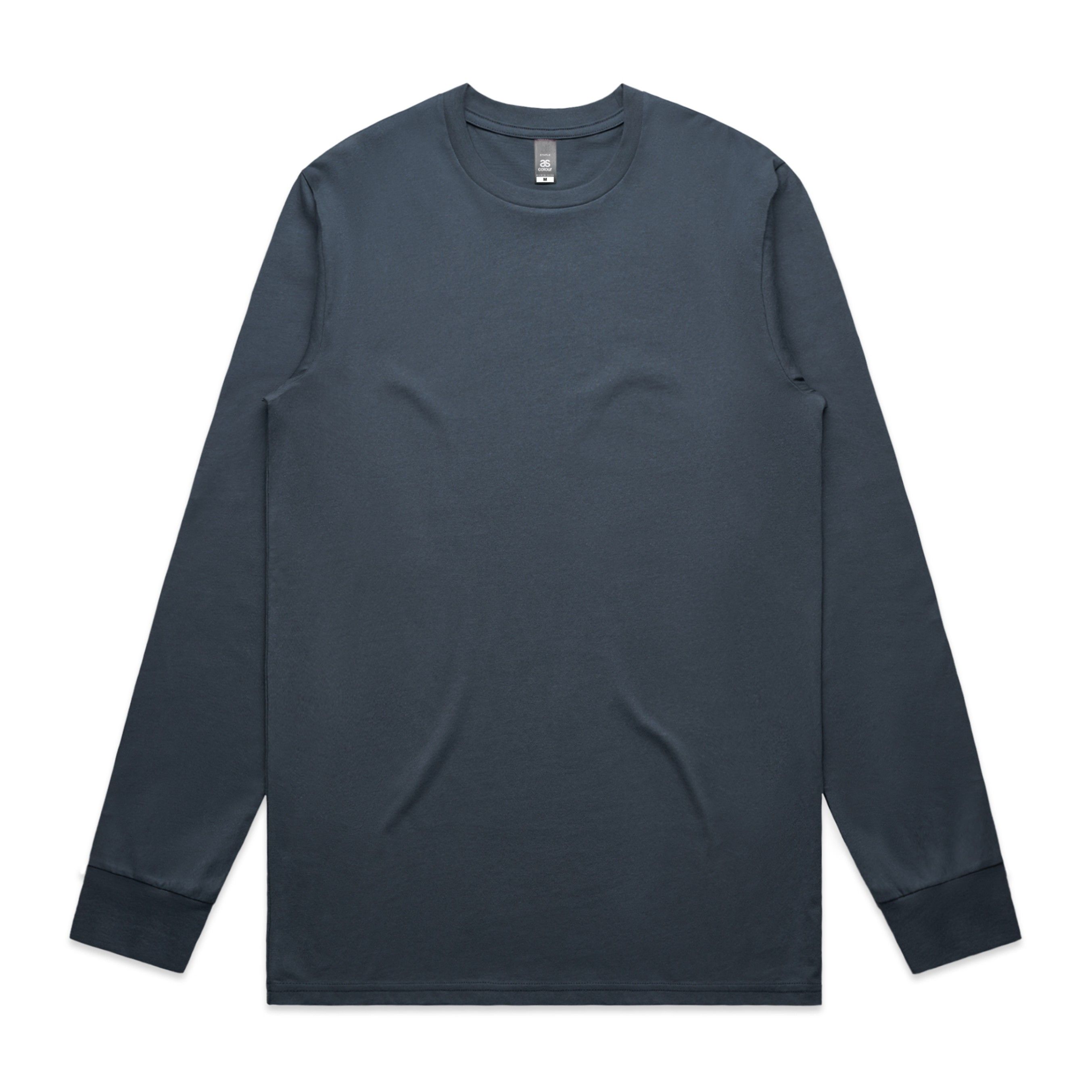 AS Colour Mens Staple Long Sleeve Tee in Petrol Blue