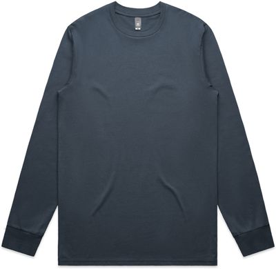 Am image of a Custom AS Colour Mens Staple Long Sleeve Tee in Petrol Blue!