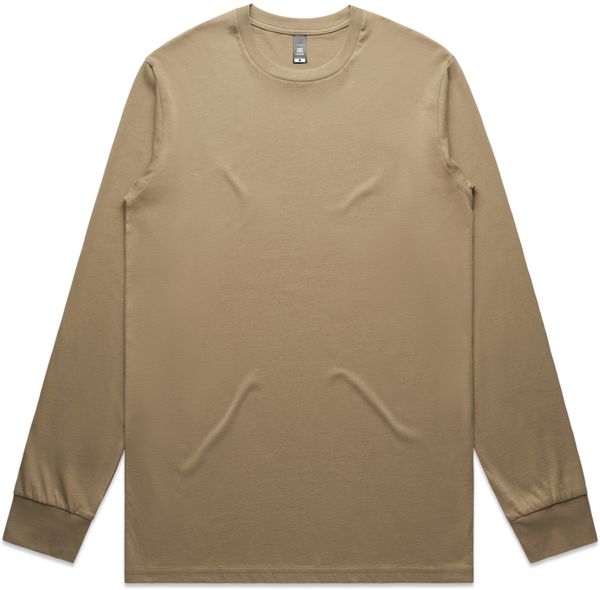 Am image of a Custom AS Colour Mens Staple Long Sleeve Tee in Sand!