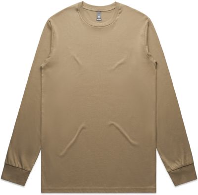 Am image of a Custom AS Colour Mens Staple Long Sleeve Tee in Sand!