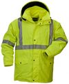 Am image of a Custom Sumaggo High Visibility 5 in 1 Parka Jacket with 2 in 1 Fleece Inner Jacket in Lime!