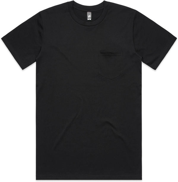 Am image of a Custom AS Colour Men's Classic Pocket Tee in Black!