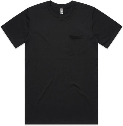 Am image of a Custom AS Colour Men's Classic Pocket Tee in Black!