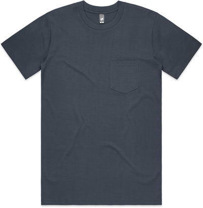 Am image of a Custom AS Colour Men's Classic Pocket Tee in Petrol Blue!