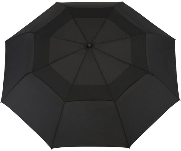 Am image of a Custom 46in Recycled Auto Open Umbrella in Black!