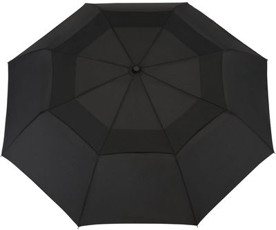 Am image of a Custom 46in Recycled Auto Open Umbrella in Black!