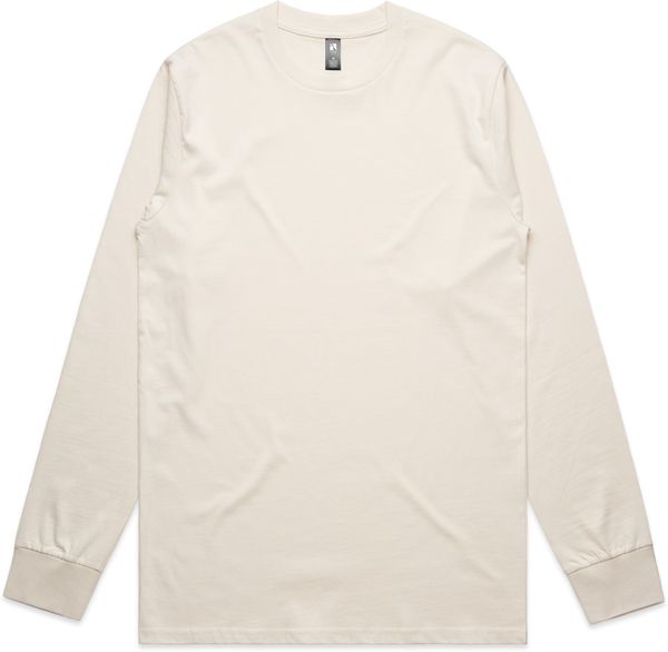 Am image of a Custom AS Colour Mens Classic Long Sleeve Tee in Ecru!