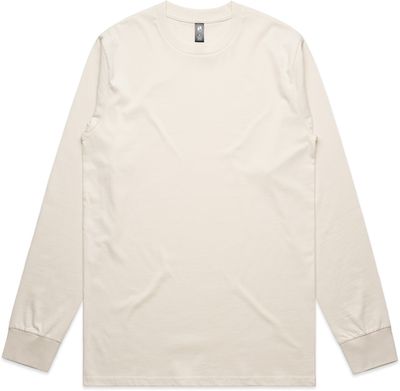 Am image of a Custom AS Colour Mens Classic Long Sleeve Tee in Ecru!