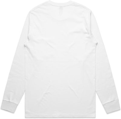 Am image of a Custom AS Colour Mens Classic Long Sleeve Tee in White!