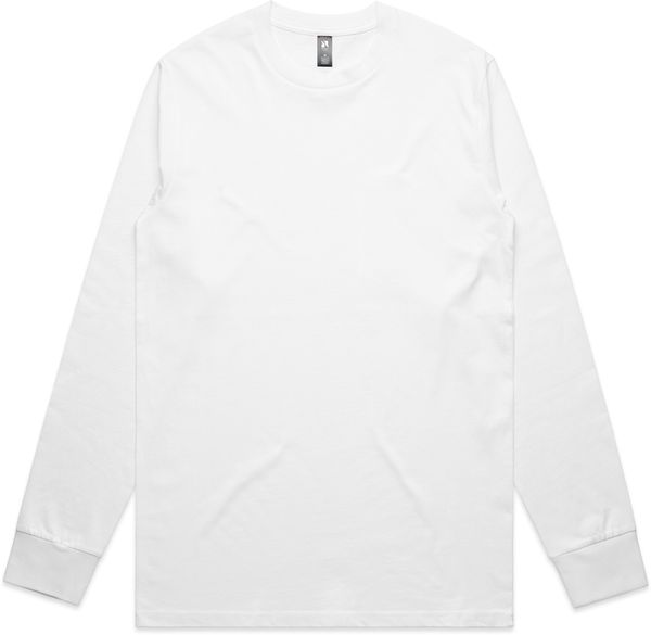 Am image of a Custom AS Colour Mens Classic Long Sleeve Tee in White!