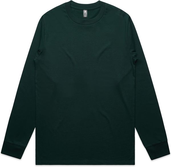 An image of a Custom AS Colour Mens Classic Long Sleeve Tee in Pine Green!