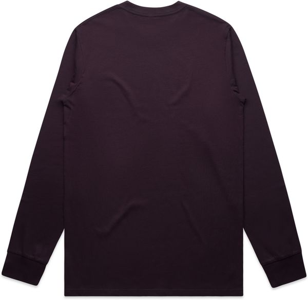 Am image of a Custom AS Colour Mens Classic Long Sleeve Tee in Plum!