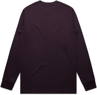 Am image of a Custom AS Colour Mens Classic Long Sleeve Tee in Plum!