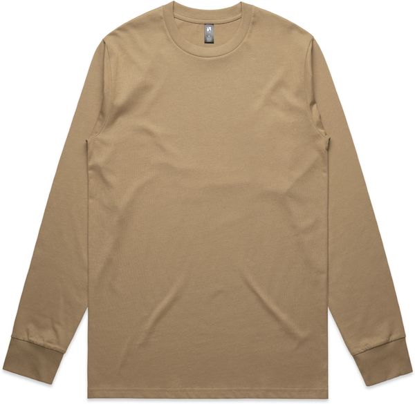 Am image of a Custom AS Colour Mens Classic Long Sleeve Tee in Sand!