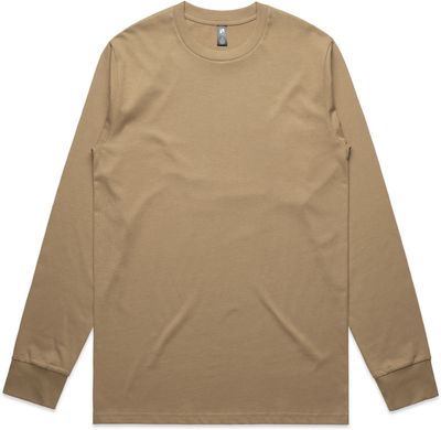 Am image of a Custom AS Colour Mens Classic Long Sleeve Tee in Sand!