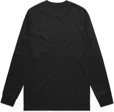 Am image of a Custom AS Colour Mens Classic Pocket Long Sleeve Tee in Black!