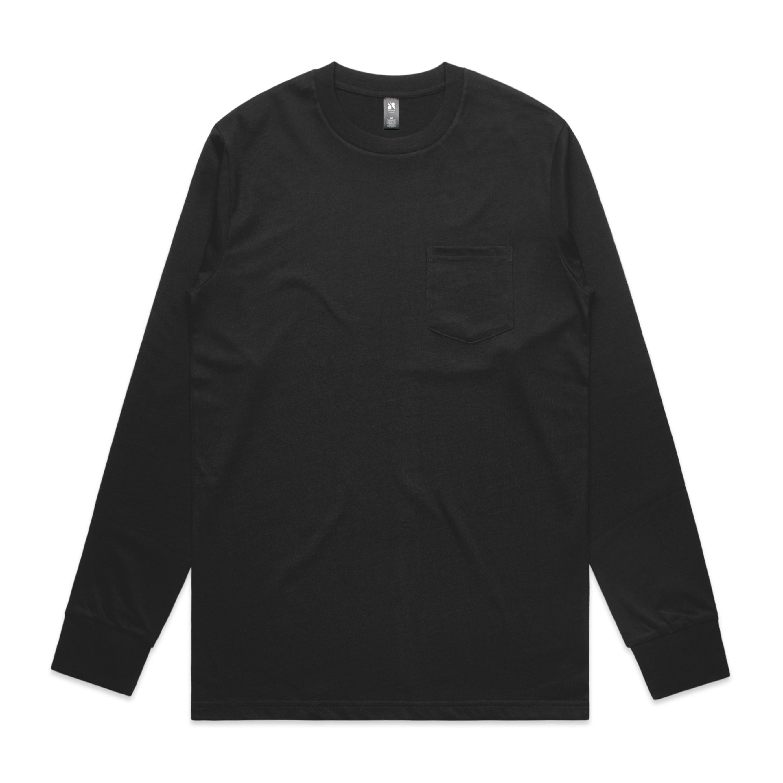 AS Colour Mens Classic Pocket Long Sleeve Tee in Black