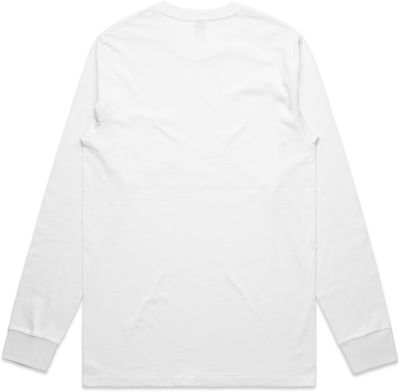 Am image of a Custom AS Colour Mens Classic Pocket Long Sleeve Tee in White!
