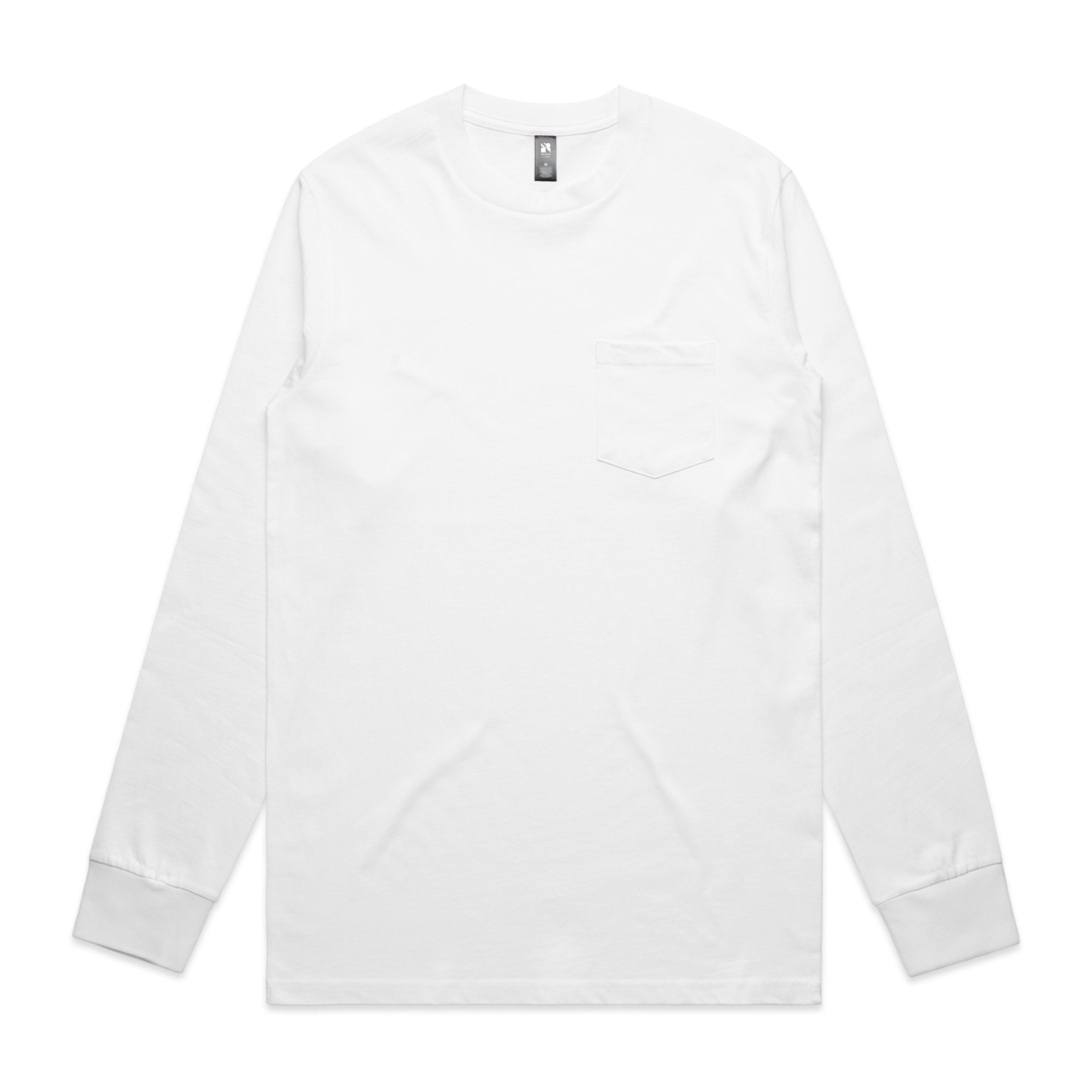 AS Colour Mens Classic Pocket Long Sleeve Tee in White
