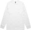 Am image of a Custom AS Colour Mens Classic Pocket Long Sleeve Tee in White!